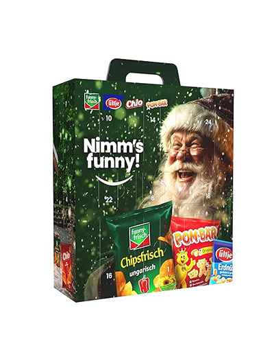 Intersnack Adventskalender 2025 – 810 g Knabber-Überraschung | Funny-Frisch, Pom-Bär, Chio & ültje Snacks | Knuspriges Geschenk für Snackliebhaber & Familie
