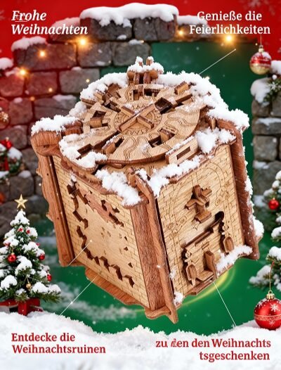 iDventure Cluebox - Das Geheimnis von Camelot - Escape Room Spiel - 3D Holzpuzzle - Sequenzielle Geldgeschenk Puzzlebox - IQ Puzzle - Rätselbox Geburtstagsgeschenk für Erwachsene - Gadget für männer