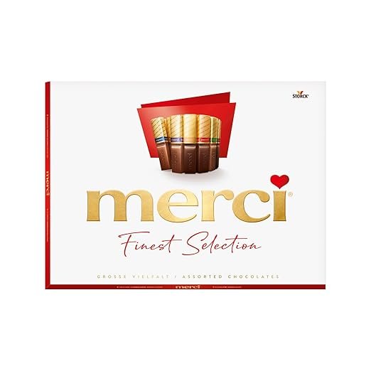 merci Finest Selection Große Vielfalt – 1 x 675 g – Erlesene Schokoladen-Spezialitäten – Gefüllte und nicht gefüllte Pralinen